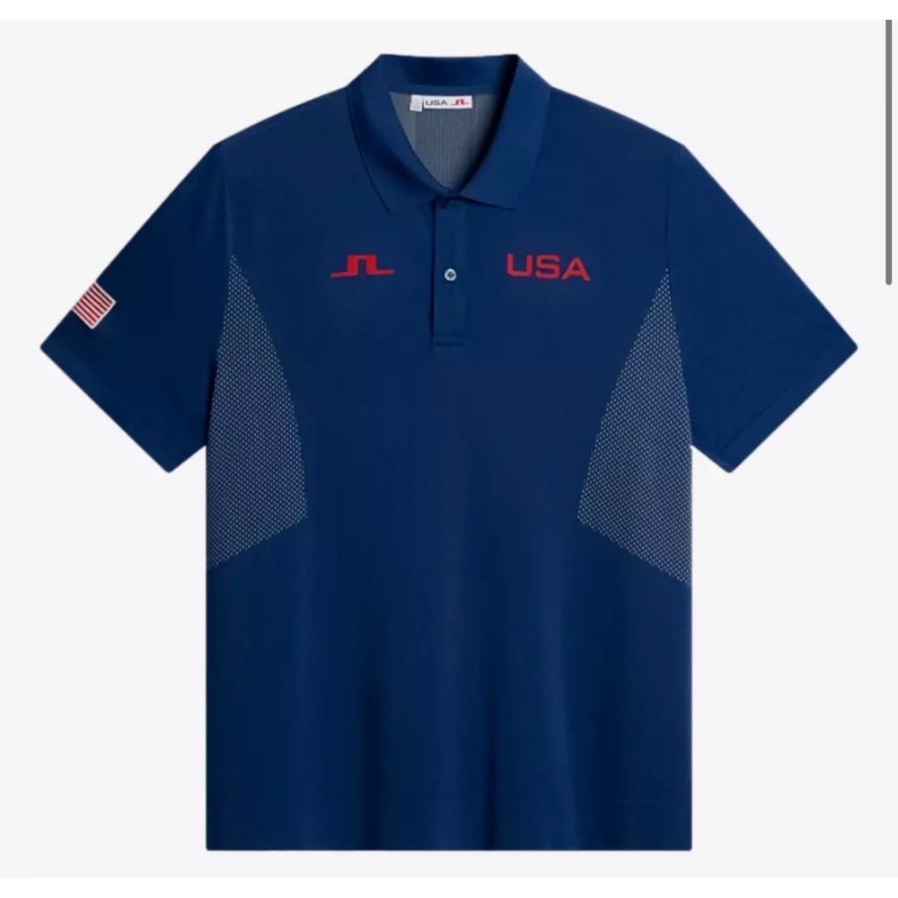 J.Lindeberg Mens Arnaud Seamless Golf Polo Estate Blue USA Size Large NWT